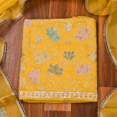 Organza Yellow Unstitched Suit